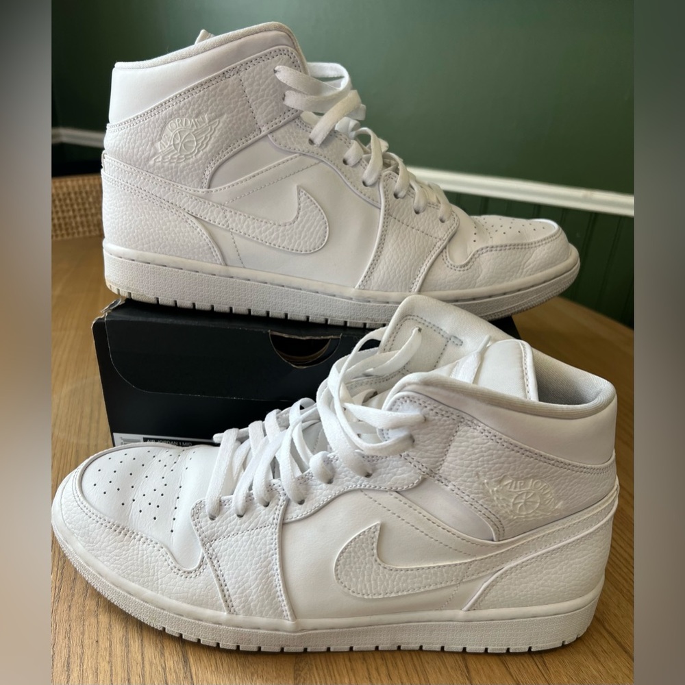 Air Jordan 1 Mid, Triple White - Size 11.5 Men’s